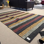 Vloerkleed, meerkleurig leer